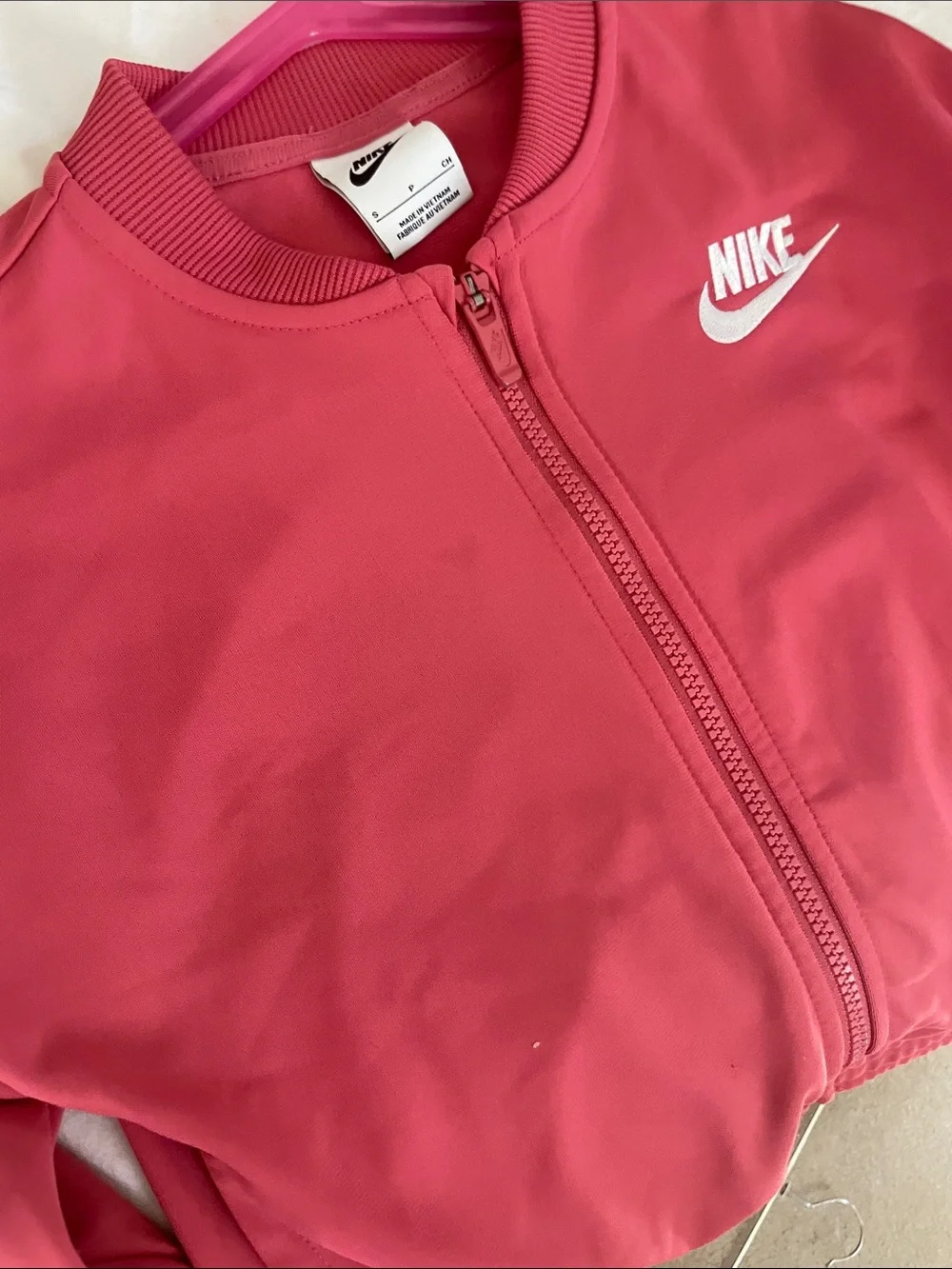 Nike Girls' Rose Pink Full-Zip Track Jacket
